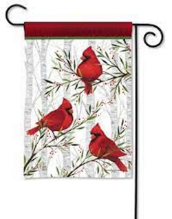 Cardinals in Birch Garden Flag